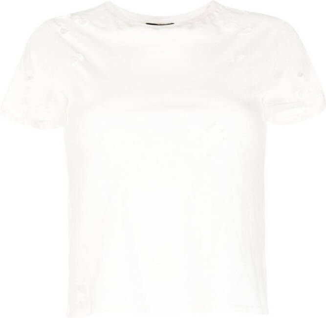 Cynthia Rowley T-shirt met perforatie detail Wit