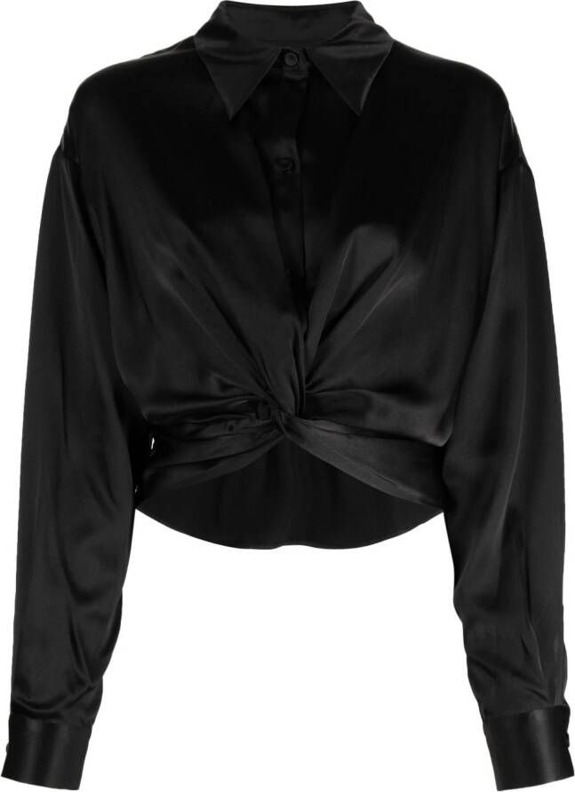 Cynthia Rowley Zijden blouse Zwart