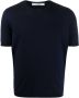 D4.0 Fijngebreid T-shirt Blauw - Thumbnail 1