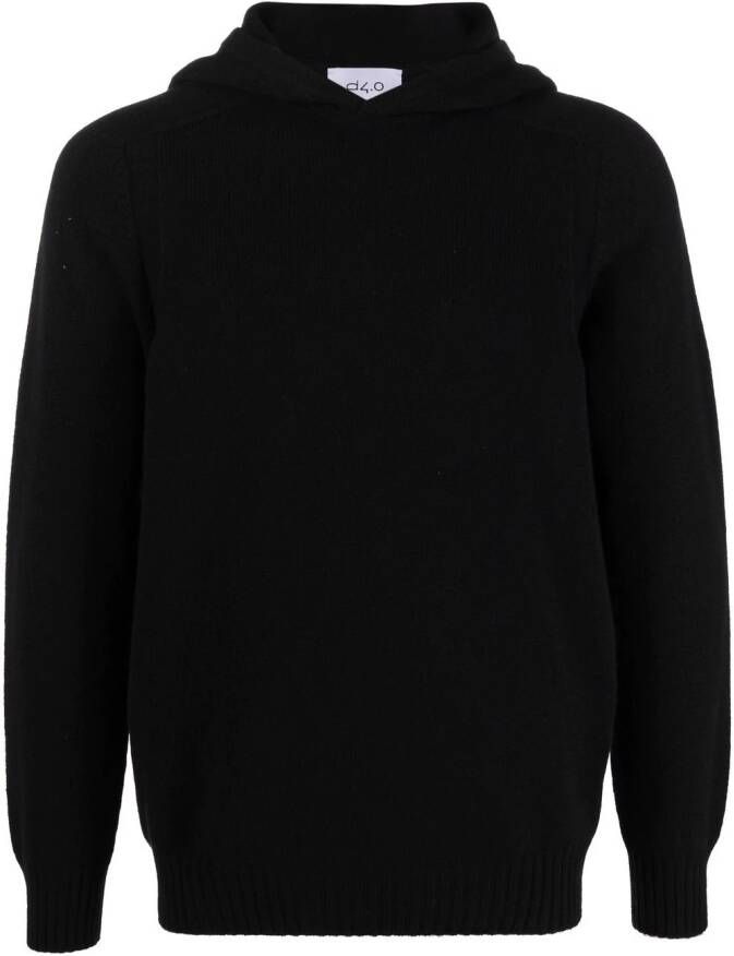 D4.0 Wollen hoodie Zwart