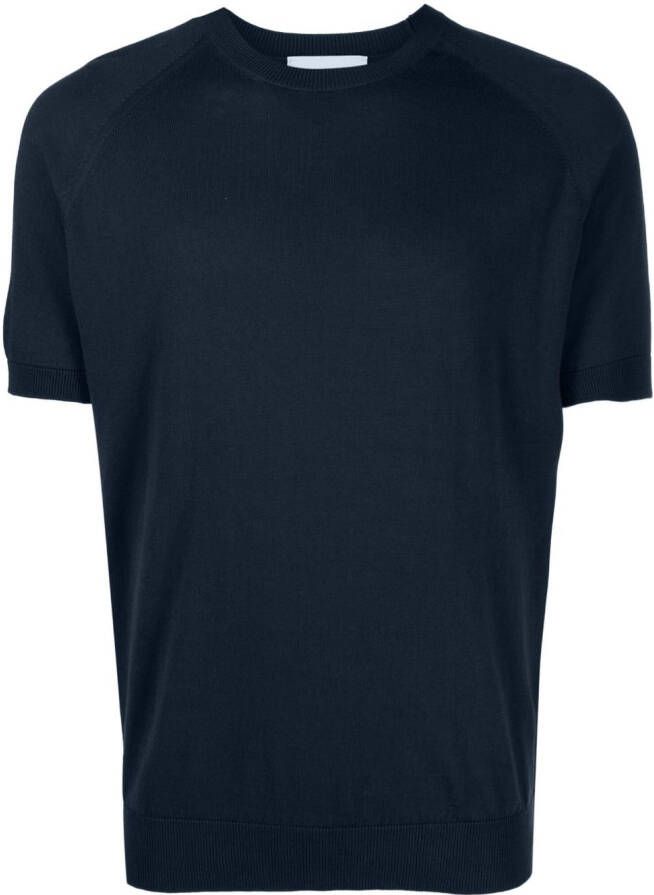 D4.0 Gebreid T-shirt Blauw