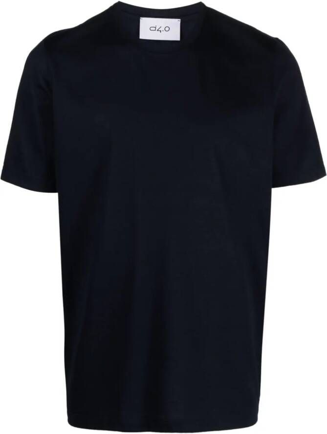 D4.0 T-shirt van scheerwol Blauw