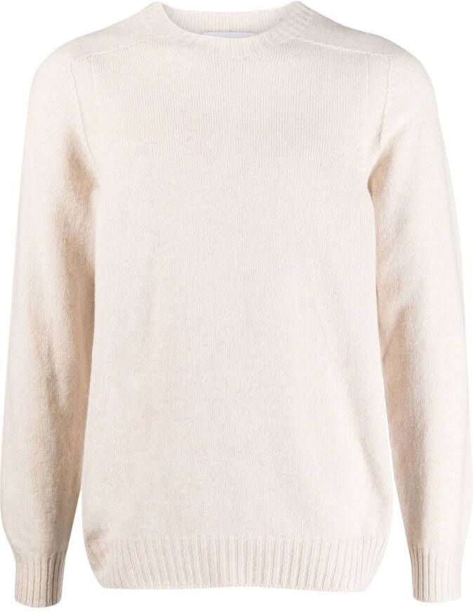 D4.0 Trui met geribbelde afwerking Beige