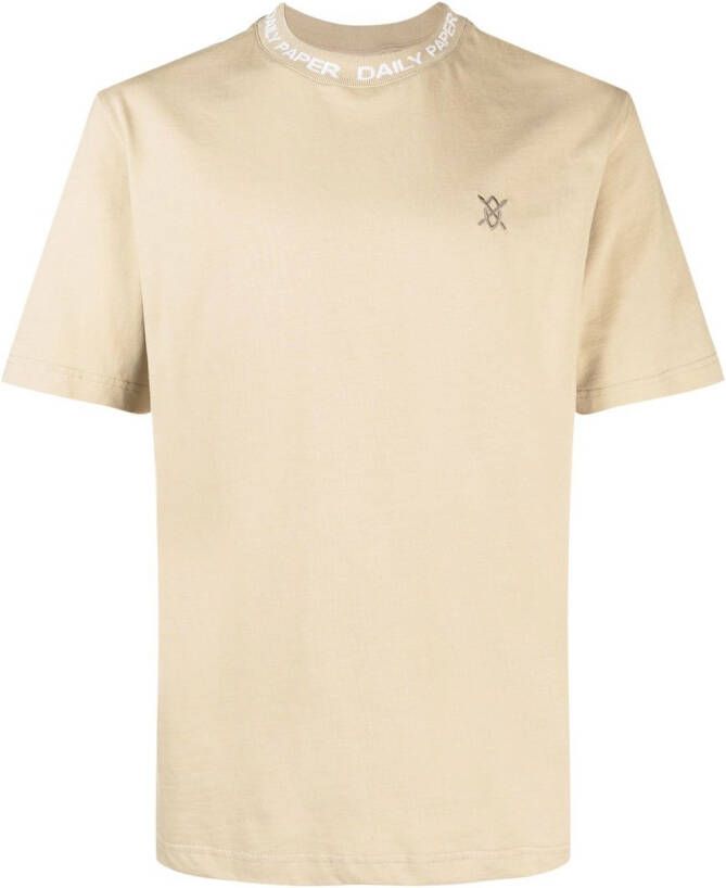 Daily Paper T-shirt met geborduurd logo Beige