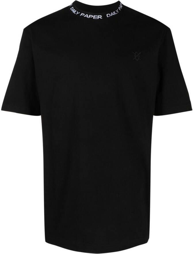 Daily Paper T-shirt met logo intarsia Zwart