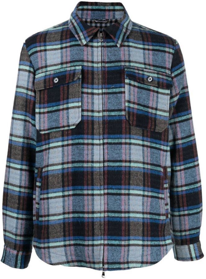 Daniele Alessandrini Geruit poloshirt Blauw