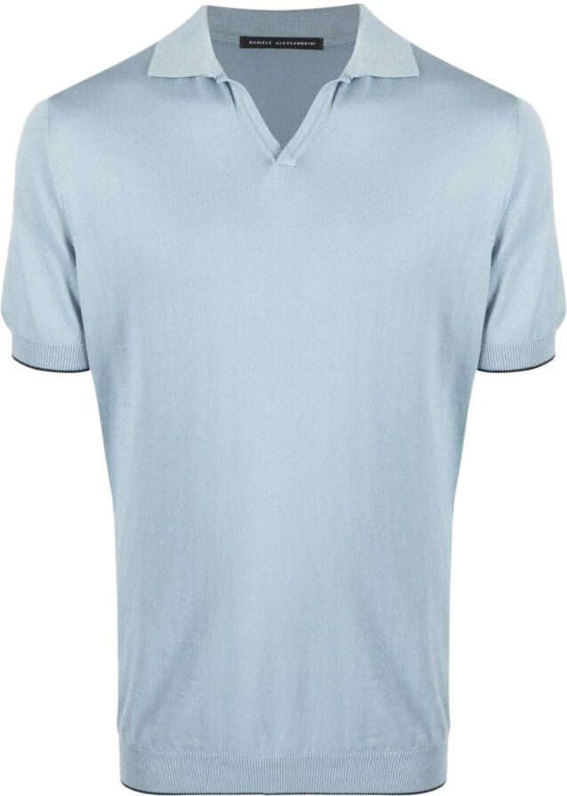 Daniele Alessandrini Poloshirt met open vlak Blauw