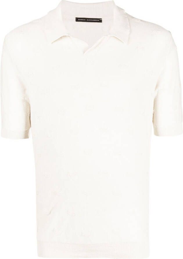 Daniele Alessandrini Poloshirt met reliëf Beige