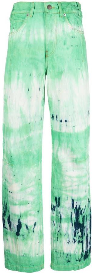 DARKPARK Jeans met tie-dye print Groen