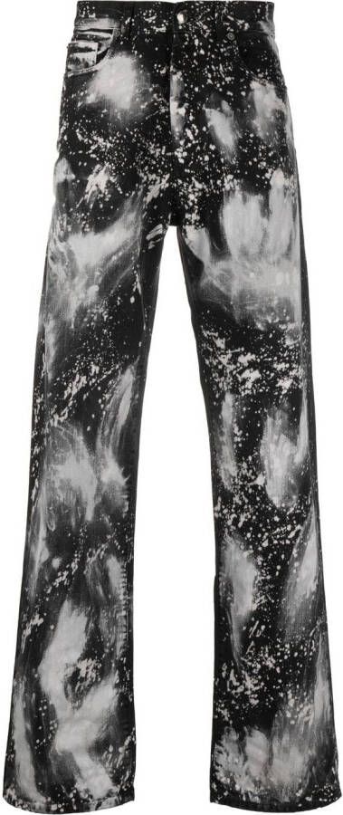 DARKPARK Jeans met verfspatten Zwart