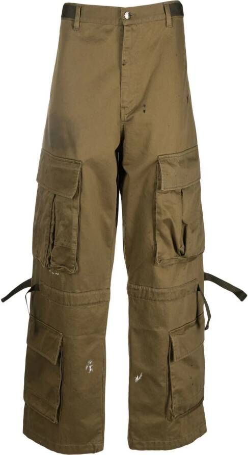 DARKPARK Broek met verfspatten Groen