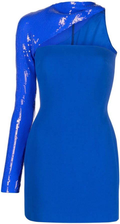 David Koma Asymmetrische midi-jurk Blauw