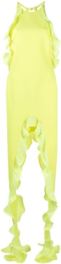 David Koma Asymmetrische mini-jurk Geel