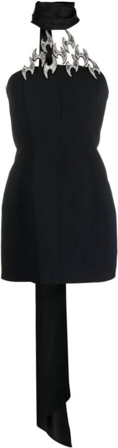 David Koma Mini-jurk met halternek Zwart
