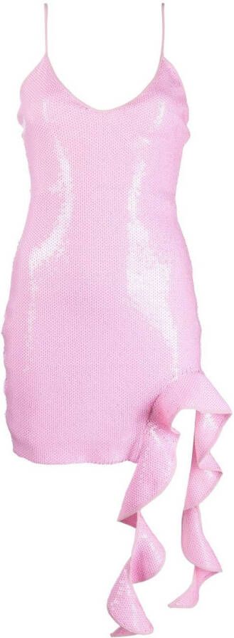 David Koma Mini-jurk met ruche Roze