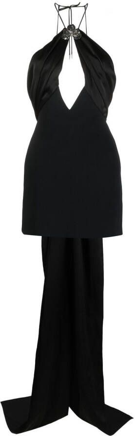 David Koma Satijnen mini-jurk Zwart