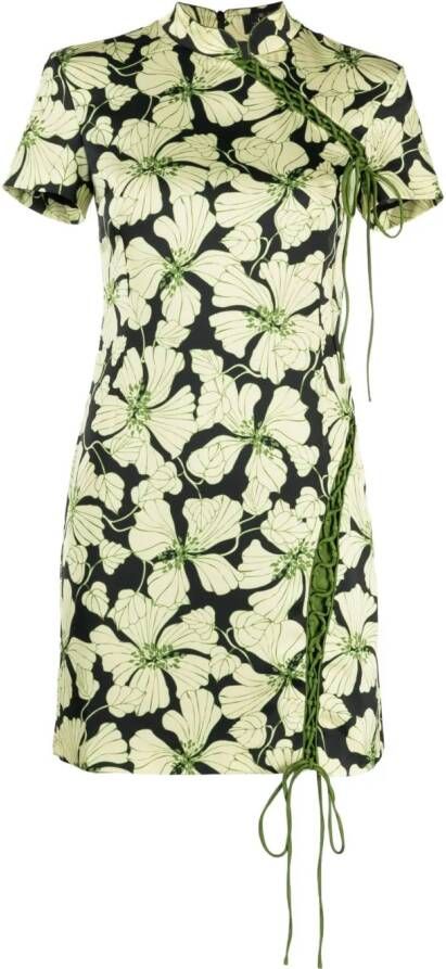 De La Vali Mini-jurk met bloemenprint Groen