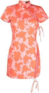 De La Vali Mini-jurk met bloemenprint Oranje