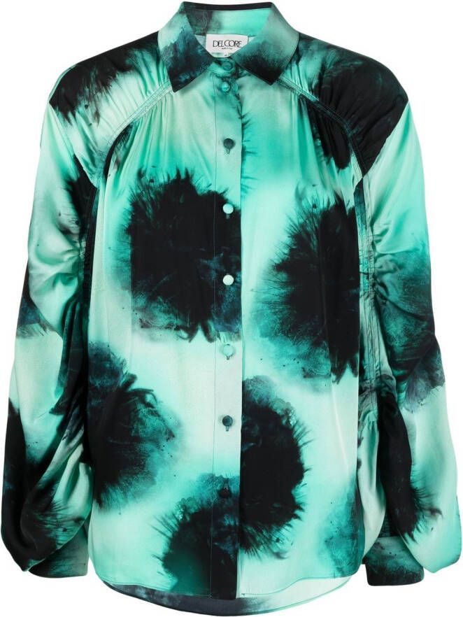 Del Core Blouse met abstracte print Groen
