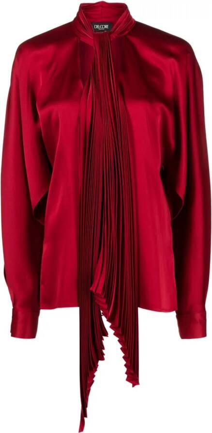 Del Core Blouse met satijnen afwerking Rood