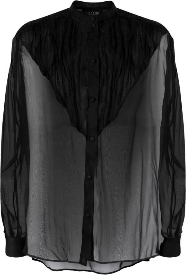 Del Core Zijden blouse Zwart