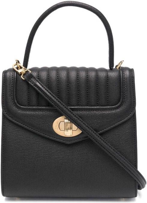 DELAGE Freda leren shopper Zwart