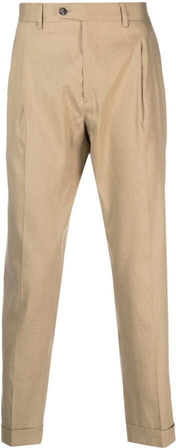 Dell'oglio Chino met toelopende pijpen Beige