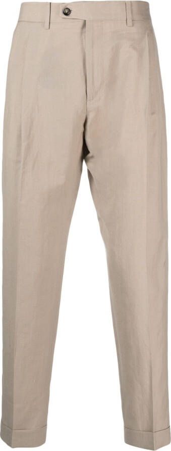 Dell'oglio Chino met toelopende pijpen Beige