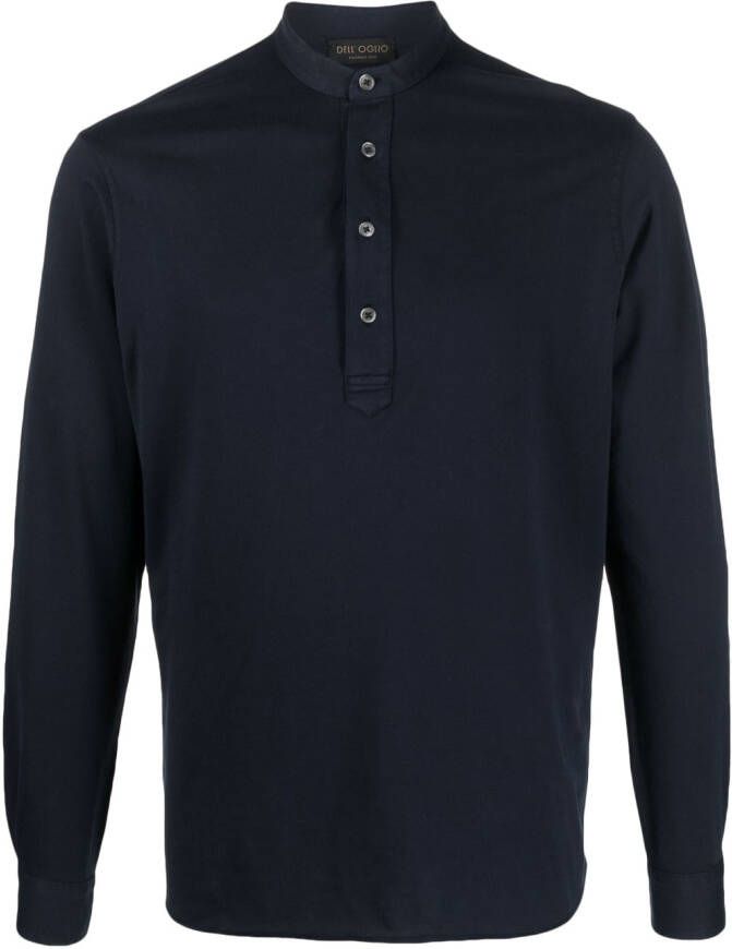 Dell'oglio Kraagloos poloshirt Blauw