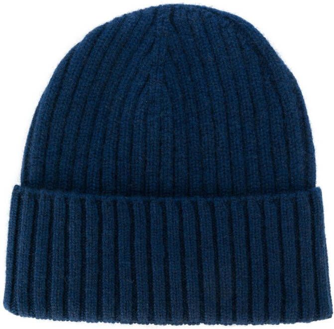 Dell'oglio geribbelde gebreide cashnere hoed Blauw