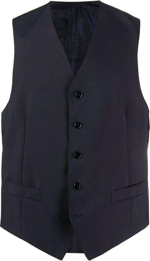 Dell'oglio Gilet met enkele rij knopen Blauw