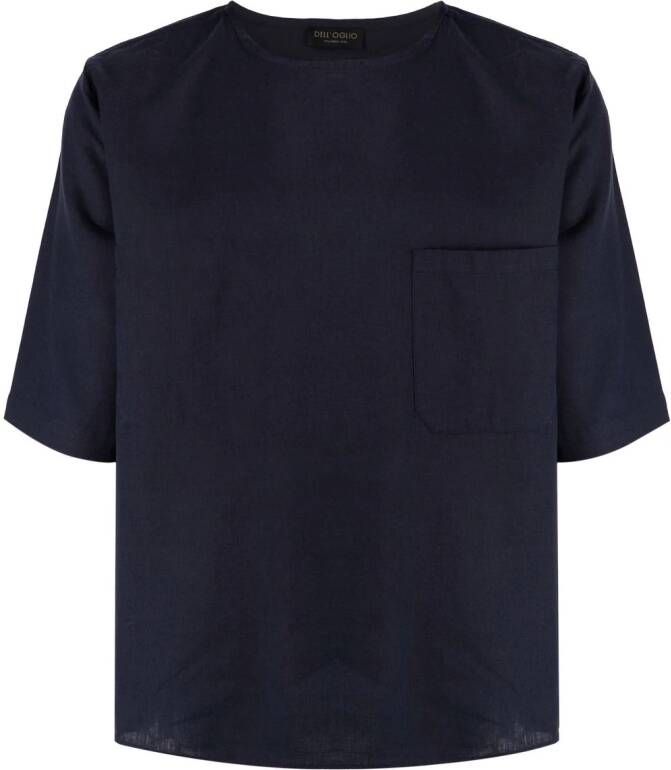 Dell'oglio Linnen T-shirt Blauw