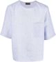 Dell'oglio Linnen T-shirt Blauw - Thumbnail 1