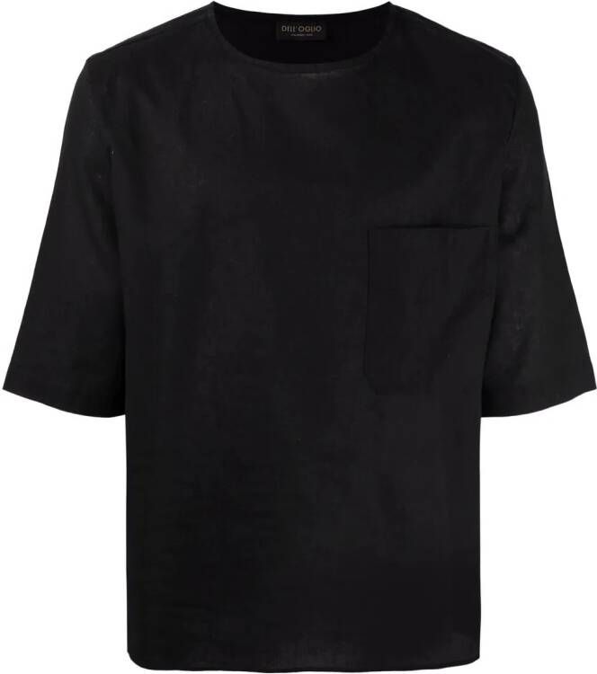 Dell'oglio Linnen T-shirt Zwart