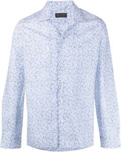 Dell'oglio Overhemd met bloemenprint Blauw