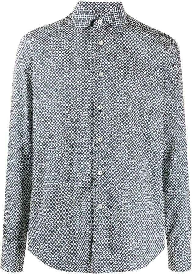 Dell'oglio Overhemd met geometrische print Blauw