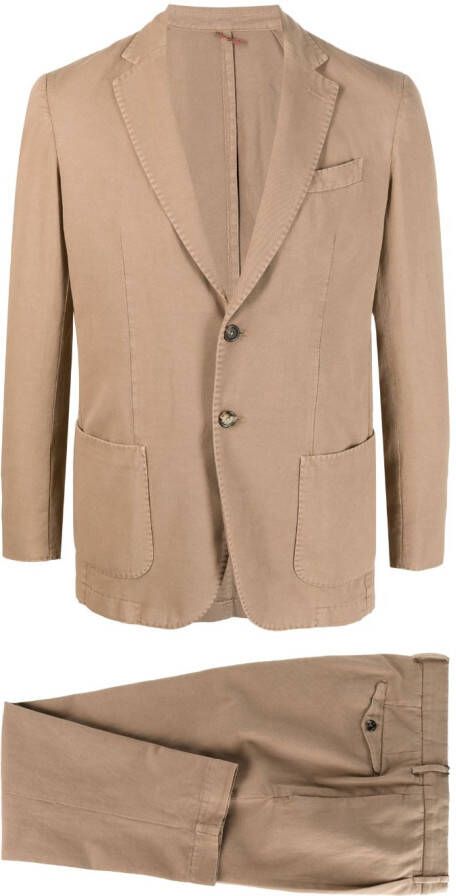 Dell'oglio Pak met enkele rij knopen Beige