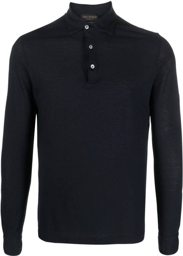 Dell'oglio Poloshirt met lange mouwen Blauw