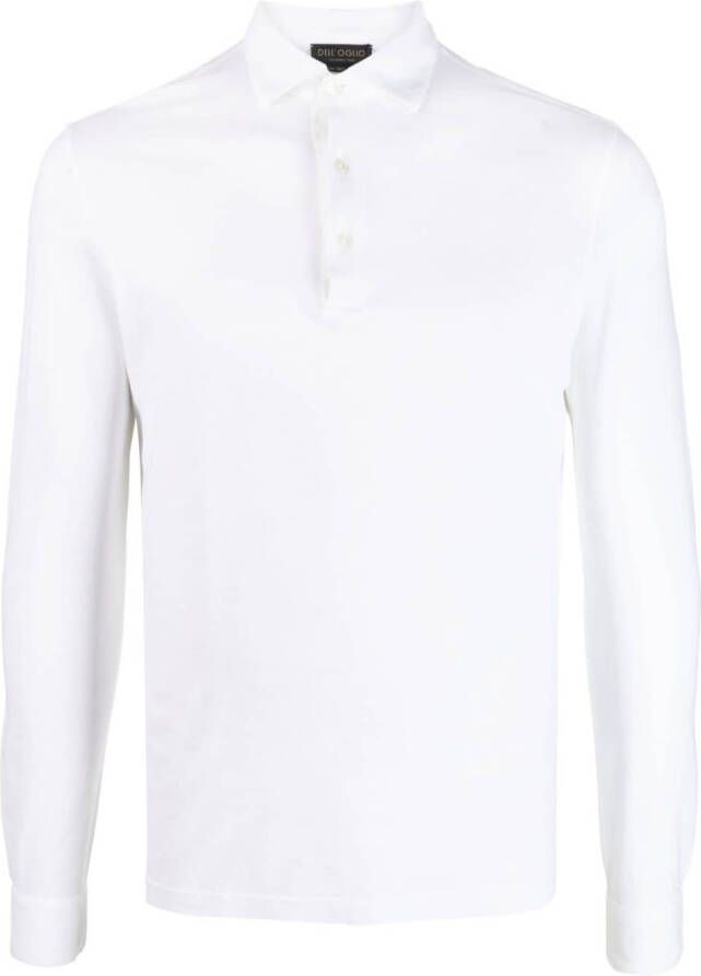 Dell'oglio Poloshirt met lange mouwen Wit