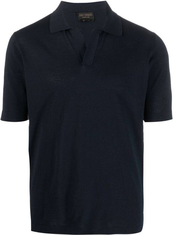 Dell'oglio Poloshirt met open vlak Blauw