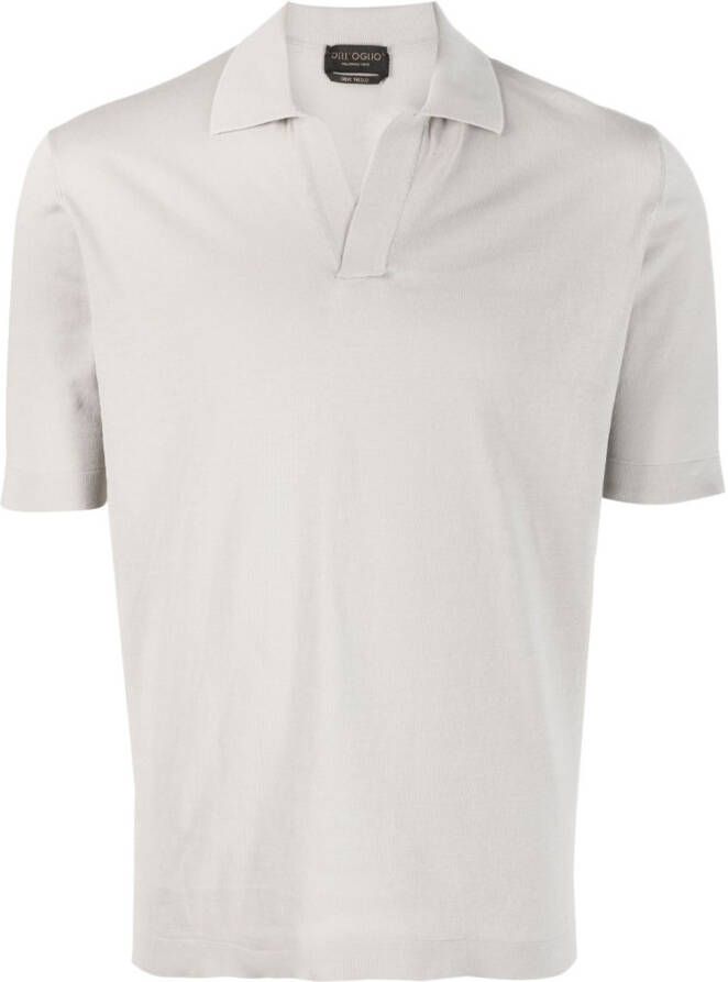 Dell'oglio Poloshirt met open vlak Grijs
