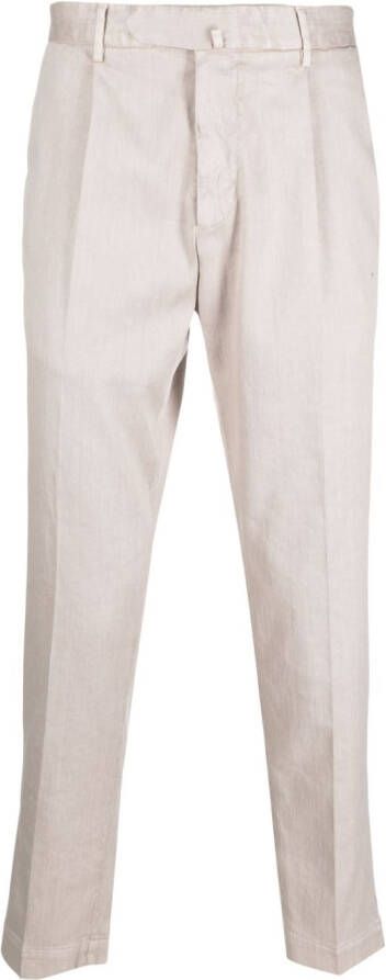 Dell'oglio Plooibroek met toelopende pijpen Beige