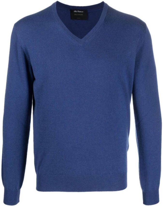 Dell'oglio Fijngebreide trui Blauw