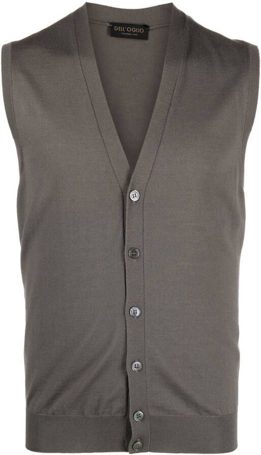 Dell'oglio Bodywarmer van merinowol Bruin