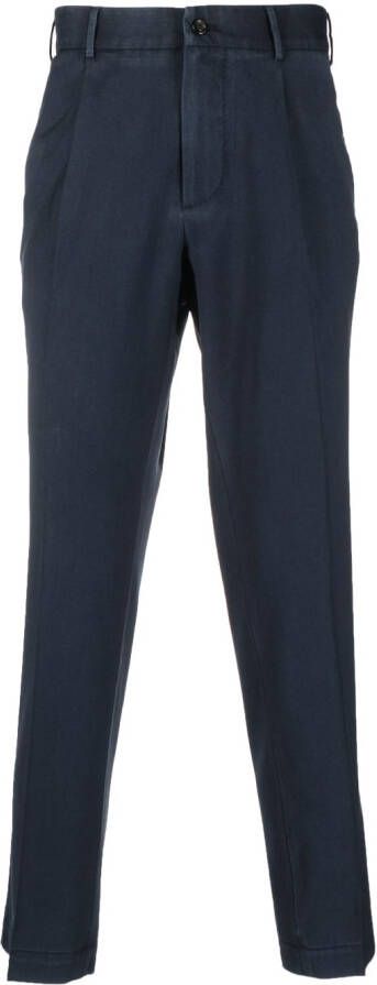 Dell'oglio Broek met toelopende pijpen Blauw