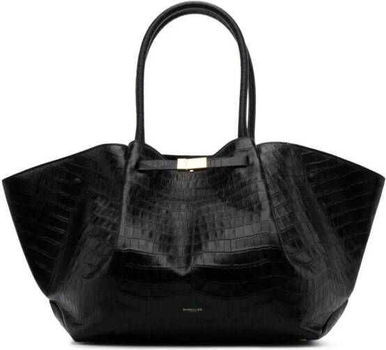 DeMellier New York shopper met krokodillen-reliëf Zwart