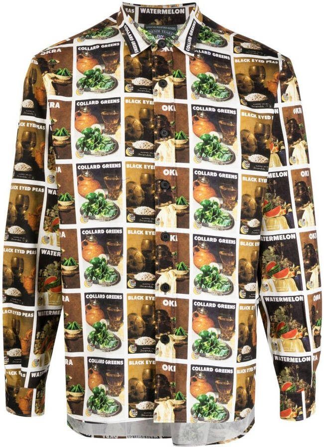 Denim Tears Overhemd met print Bruin