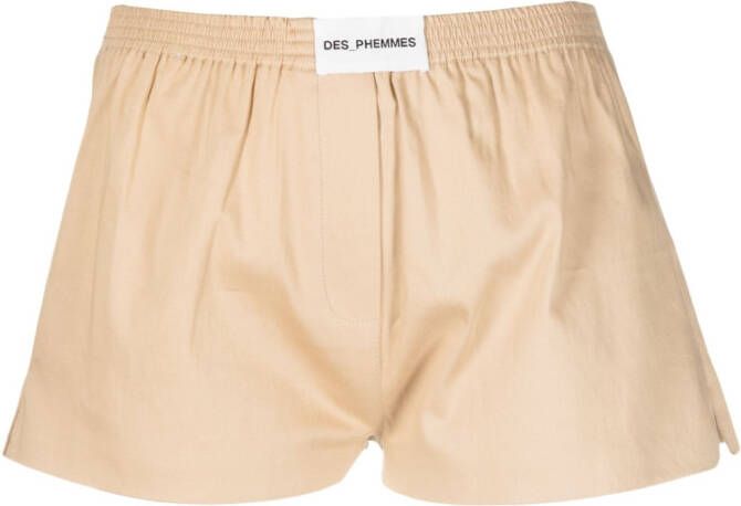 DES PHEMMES Shorts met elastische tailleband Beige