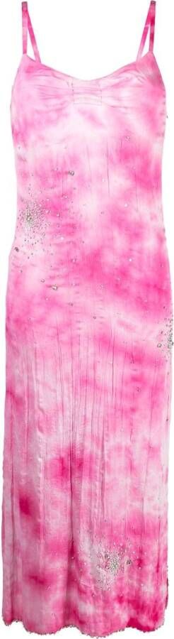 DES PHEMMES Maxi-jurk met tie-dye print Roze