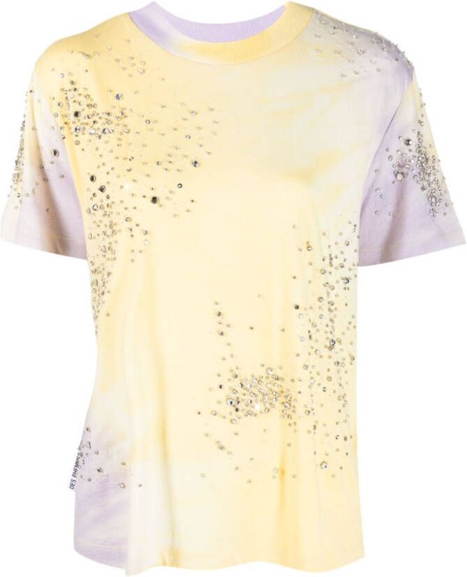 DES PHEMMES T-shirt verfraaid met kristallen Geel